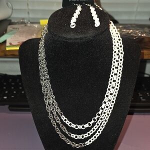 BUNDLE ANY 2, PAY ONE PRICE. Silver and White Chain Necklace Set